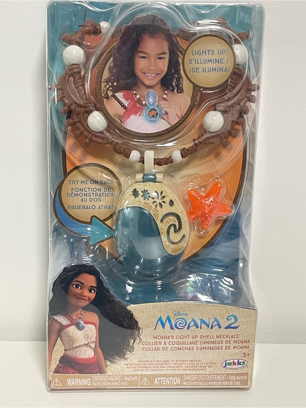 Disney Moana 2 Light-Up Shell Necklace - Blue, Gold & Orange